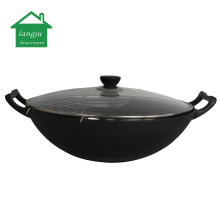 Pre-Seasoned Cast Iron Wok with Double Ears